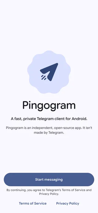 Welcome screen